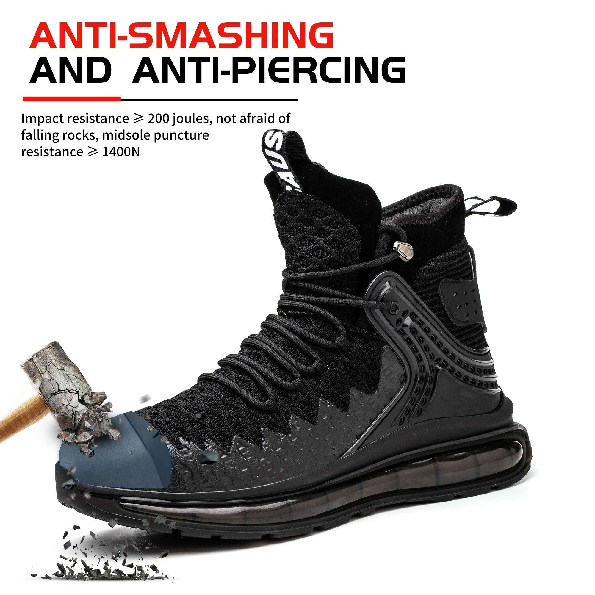 CNHMR Plus Size Black Mesh Botas Steel Toe Cap Work Safety Shoes For Man Non Slip Light Breathable Sneakers Outdoor Male Boot
CNHMR Plus Size Black Mesh Botas Steel Toe Cap Work Safety Shoes For Man Non Slip Light Breathable Sneakers Outdoor Male Boot