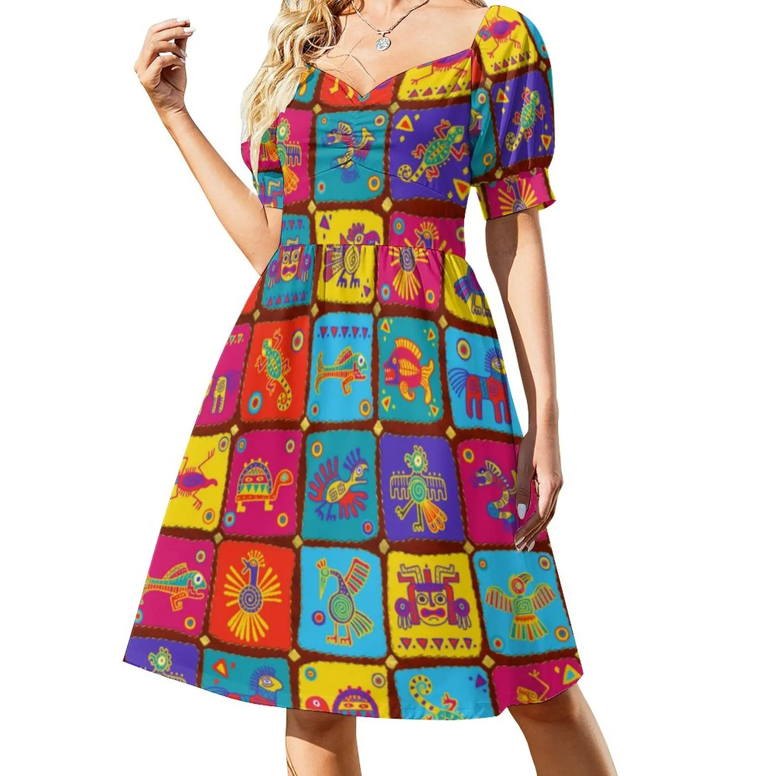 Colorful Patchwork Casual Dress Mexican Animals Print Street Fashion Dresses Sexy V Neck Elegant Graphic Dress Large Size
Colorful Patchwork Casual Dress Mexican Animals Print Street Fashion Dresses Sexy V Neck Elegant Graphic Dress Large Size