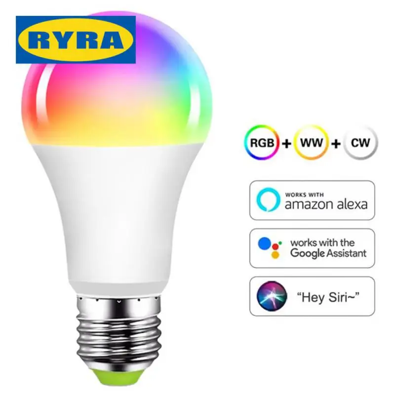 Умная лампа E27 с голосовым управлением, Wi-Fi, регулировкой яркости, Rgbcw, умная домашняя Светодиодная лампа Alexa Siri, 9 Вт, умный дом
Умная лампа E27 с голосовым управлением, Wi-Fi, регулировкой яркости, Rgbcw, умная домашняя Светодиодная лампа Alexa Siri, 9 Вт, умный дом