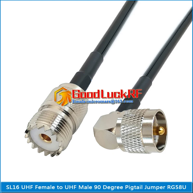 SL16 UHF Male Right Angle 90 Degree to UHF Female Connector Pigtail Jumper RG-58 RG58 3D-FB Extend PL259 SO239 copper cable
SL16 UHF Male Right Angle 90 Degree to UHF Female Connector Pigtail Jumper RG-58 RG58 3D-FB Extend PL259 SO239 copper cable
