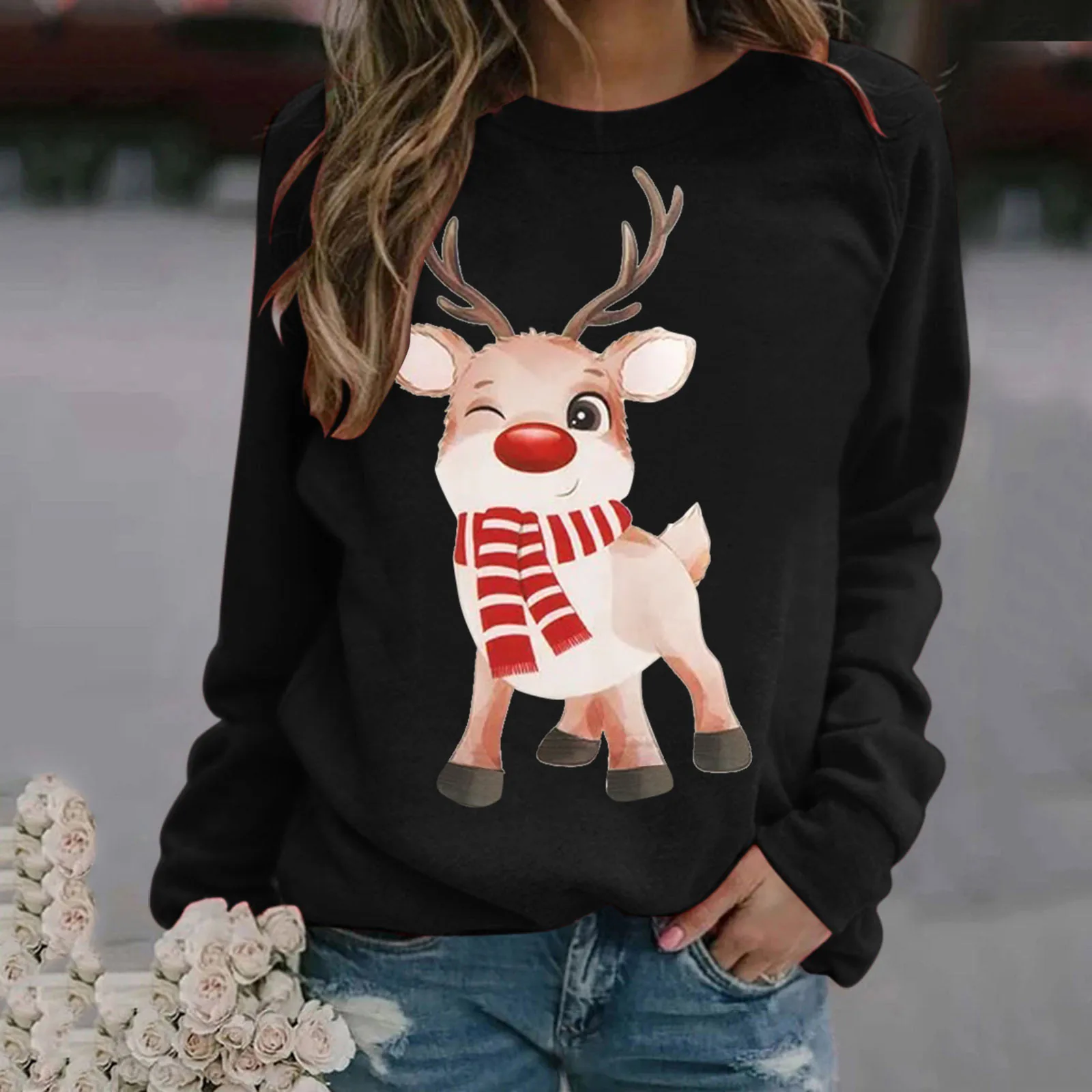 Женская Повседневная Рождественская Толстовка с длинным рукавом, милый пуловер с круглым вырезом, свободные топы, длинная флисовая Спортив...
Женская Повседневная Рождественская Толстовка с длинным рукавом, милый пуловер с круглым вырезом, свободные топы, длинная флисовая Спортив...