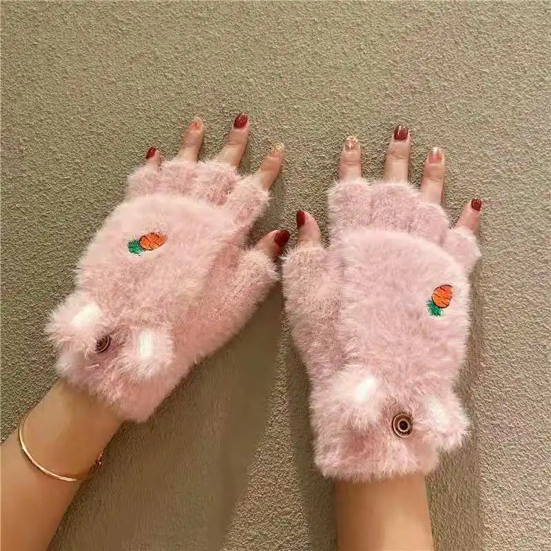 Women's Winter Half Finger Flip Gloves Tweed Ball Warm Gloves Cute Cartoon Girl Internet Celebrity
Women's Winter Half Finger Flip Gloves Tweed Ball Warm Gloves Cute Cartoon Girl Internet Celebrity