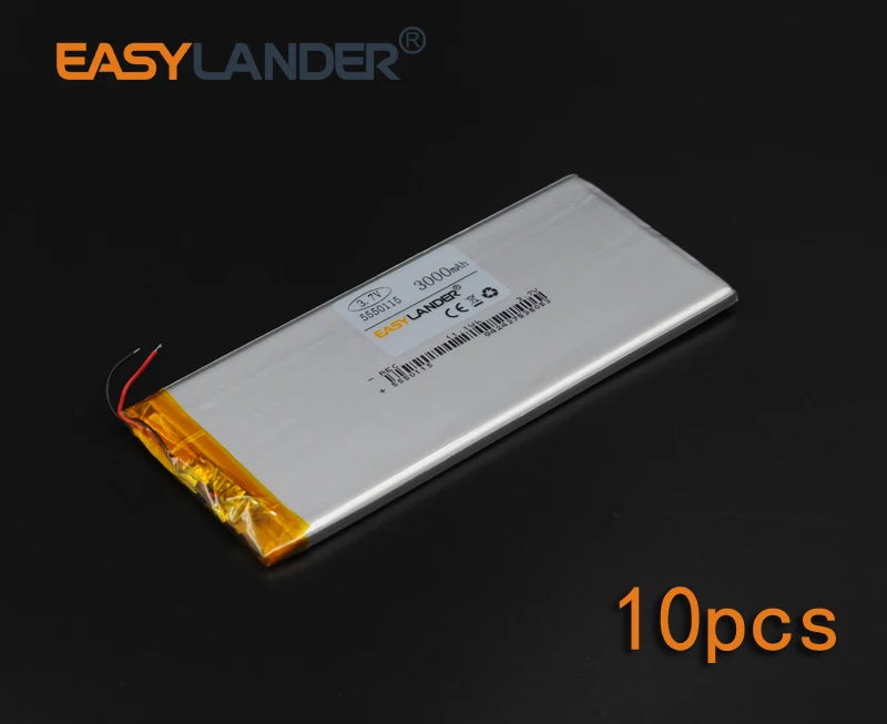 10pcs/Lot 3.7V 3000mAh 5550115 Rechargeable li Polymer Li-ion Battery For Bluetooth Notebook E-Book Power Bank Portable Consumer
10pcs/Lot 3.7V 3000mAh 5550115 Rechargeable li Polymer Li-ion Battery For Bluetooth Notebook E-Book Power Bank Portable Consumer