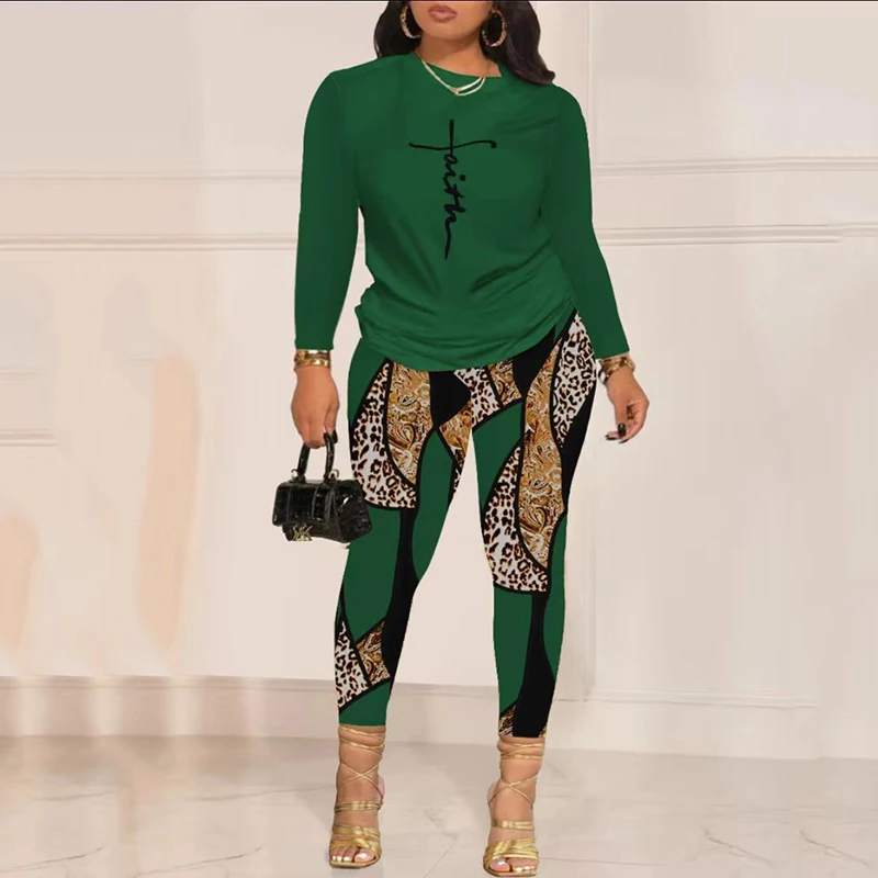 2023 Female Suit Spring Autumn Print Long Sleeve O-neck Top And Wide Leg Trousers Two Piece Sets Fashion Elegant Casual Suit
2023 Female Suit Spring Autumn Print Long Sleeve O-neck Top And Wide Leg Trousers Two Piece Sets Fashion Elegant Casual Suit