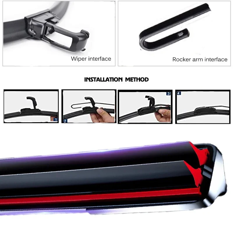 Щетки стеклоочистителя автомобиля, универсальные мягкие двухслойные резиновые безрамные щетки без кронштейнов, аксессуары для ветрового стекла, переднее окно
Щетки стеклоочистителя автомобиля, универсальные мягкие двухслойные резиновые безрамные щетки без кронштейнов, аксессуары для ветрового стекла, переднее окно