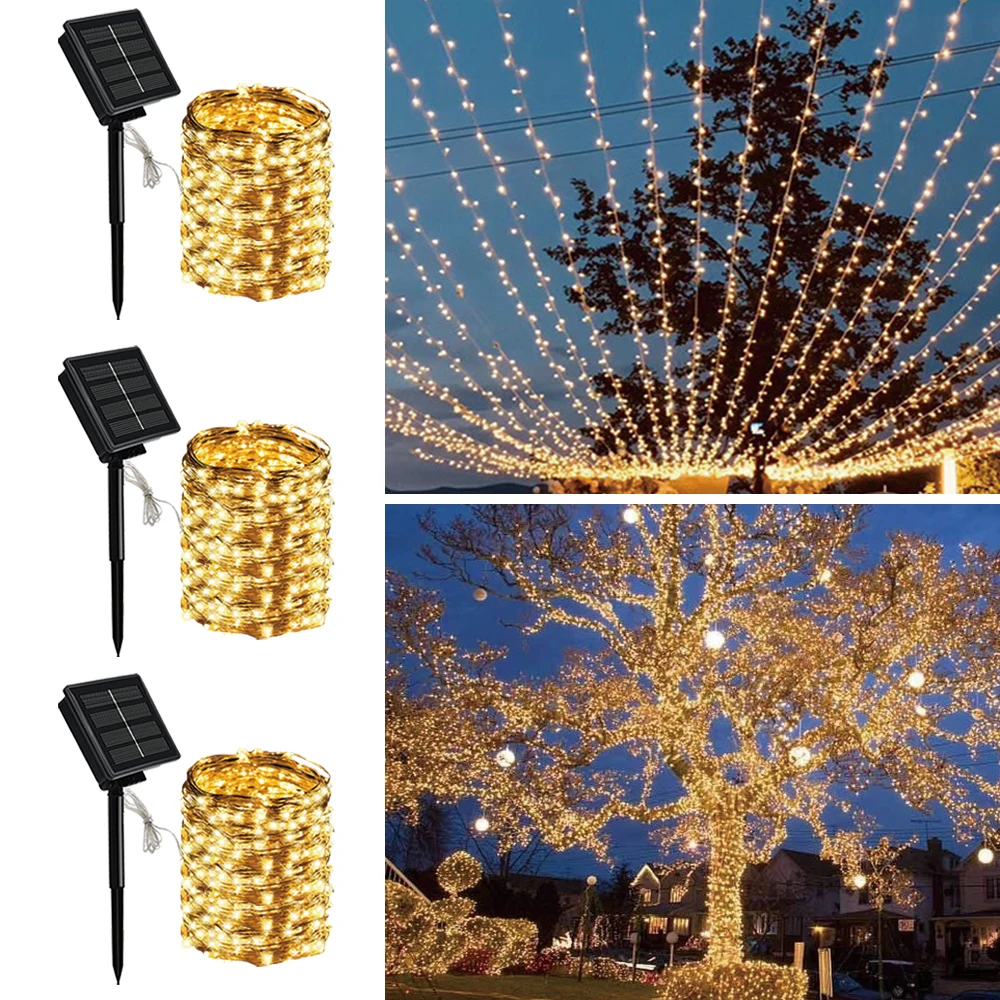 

5/10/20/30M Solar Fairy Light Fairy Light Valentine's Day Birthday Wedding Party Easter Decor Waterproof Outdoor Garden Light