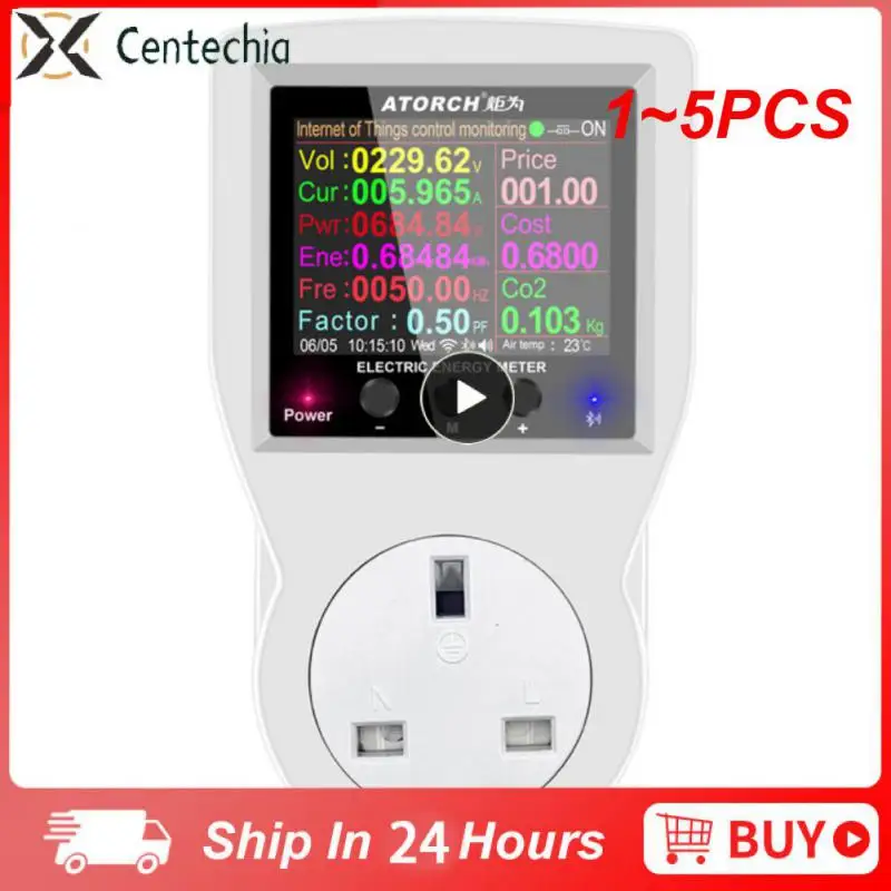 Умная розетка Tuya с Wi-Fi, 1-5 шт., цифровой ваттметр, 220 В, измеритель мощности переменного тока, потребление электроэнергии с европейской вилкой, мощность киловатта