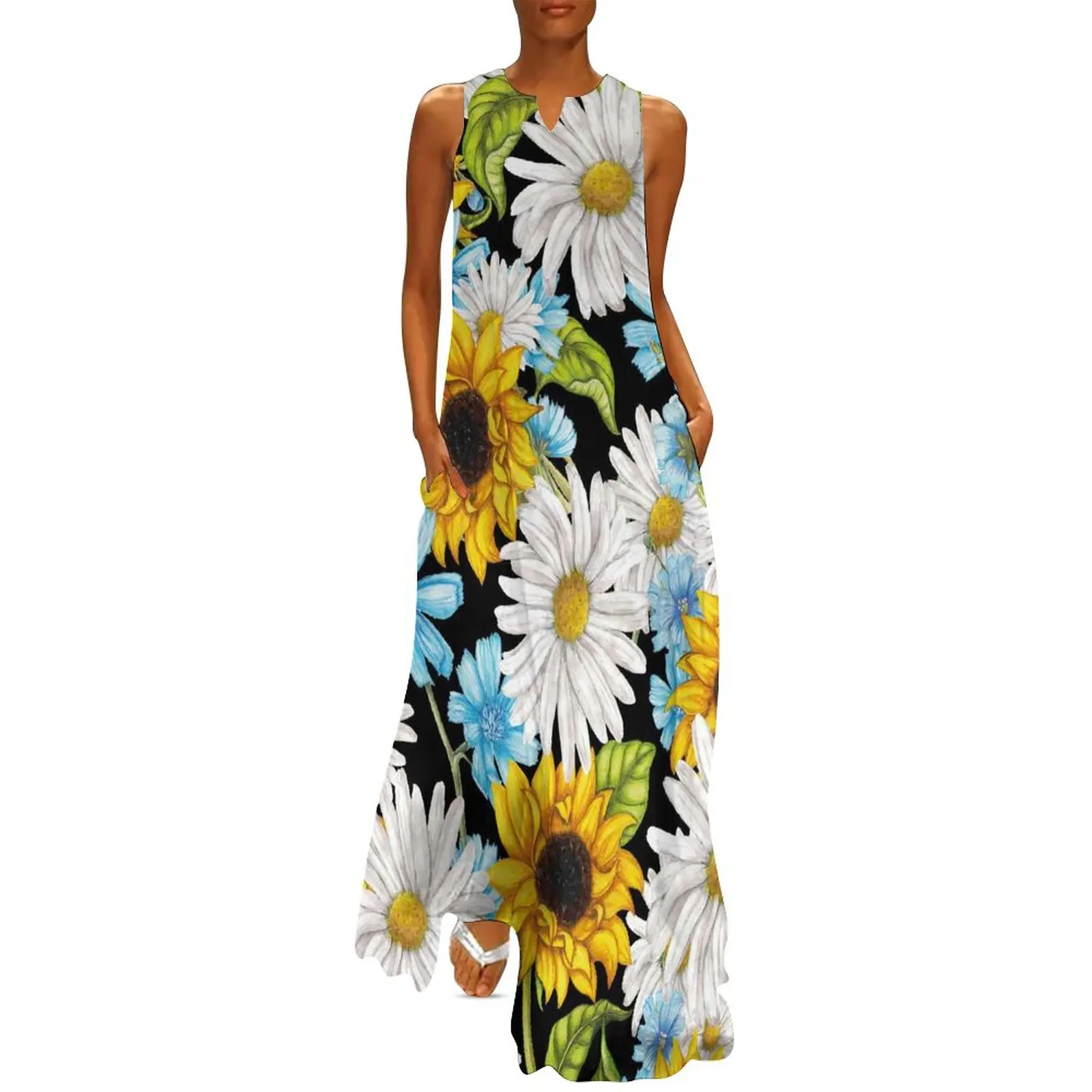 Yellow Sunflower Art Dress Colorful Floral Print Vintage Maxi Dress Streetwear Boho Beach Long Dresses Sleeveless Custom Vestido
Yellow Sunflower Art Dress Colorful Floral Print Vintage Maxi Dress Streetwear Boho Beach Long Dresses Sleeveless Custom Vestido