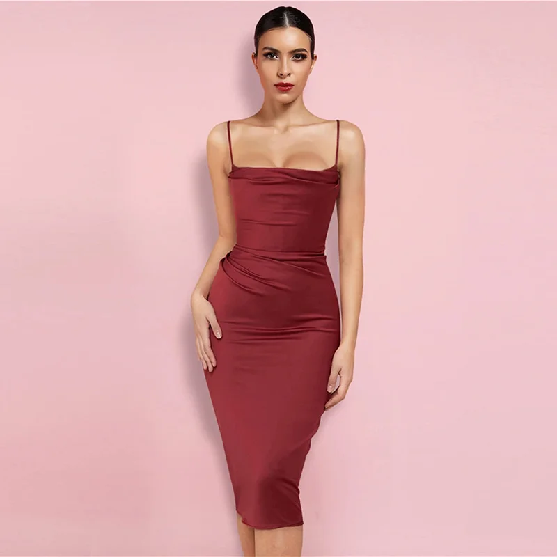 spring new women's dress slim wrap hip sexy suspender skirt solid color pleated backless dress
spring new women's dress slim wrap hip sexy suspender skirt solid color pleated backless dress