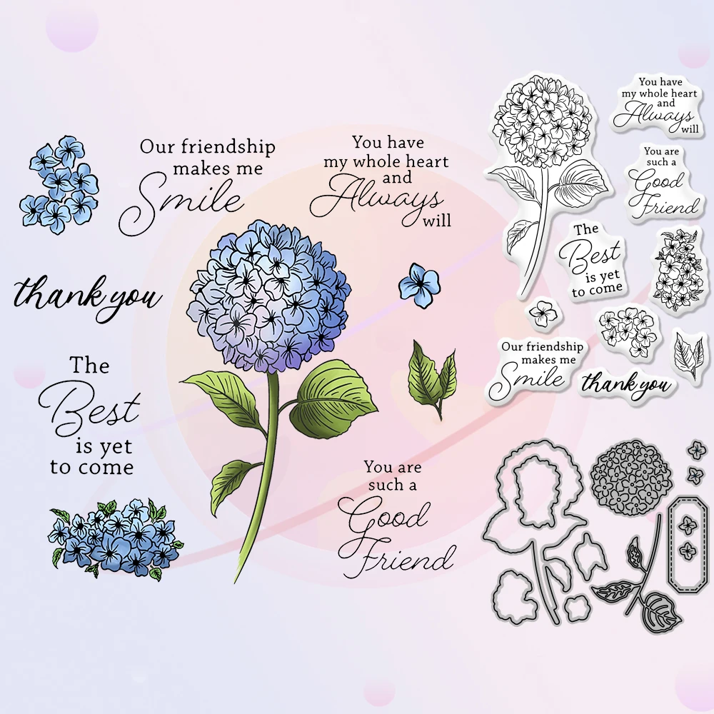 Bloomed Hydrangea Flowers Metal Cutting Dies And Clear Stamp DIY Scrapbooking Dies Cut Silicone Stamps For Card Album Decor
Bloomed Hydrangea Flowers Metal Cutting Dies And Clear Stamp DIY Scrapbooking Dies Cut Silicone Stamps For Card Album Decor