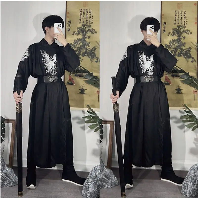 Мужской китайский костюм Hanfu Yourqipao, старинные китайские черные комплекты, карнавальный костюм на Хэллоуин, костюм, халат, наряд для традиционной одежды 
Мужской китайский костюм Hanfu Yourqipao, старинные китайские черные комплекты, карнавальный костюм на Хэллоуин, костюм, халат, наряд для традиционной одежды