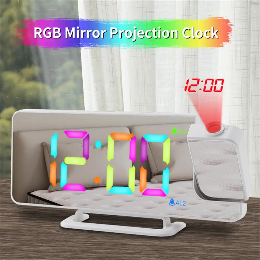 Digital Alarm Clock With 5V/1A USB Port 6 Levels Adjustable Brightness Clear LED Display Clock With 180° Rotatable Projector 
Digital Alarm Clock With 5V/1A USB Port 6 Levels Adjustable Brightness Clear LED Display Clock With 180° Rotatable Projector