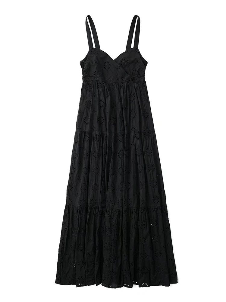 YENKYE Women 2022 Fashion Hollow Out Embroidery Dress Crossover V Neck Sleeveless Female Casual Black Long Dress Summer Vestido
YENKYE Women 2022 Fashion Hollow Out Embroidery Dress Crossover V Neck Sleeveless Female Casual Black Long Dress Summer Vestido