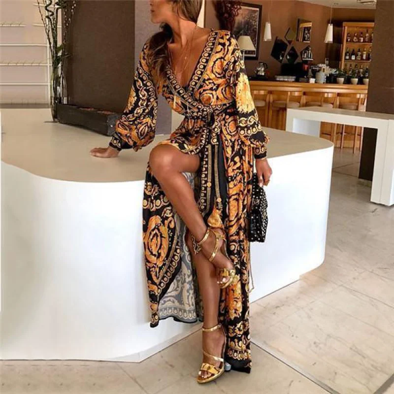 European Leg2019Spring and AutumnVCollar Printed Pullover Long Sleeve Big Hem Split Dress Dress Long Dress for WomenDRESS
European Leg2019Spring and AutumnVCollar Printed Pullover Long Sleeve Big Hem Split Dress Dress Long Dress for WomenDRESS