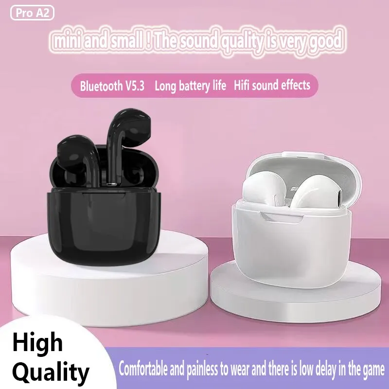 

Pro A2 TWS True Wireless Bluetooth Macaron Headphones V5.3 Ultra-long Battery Life and Stereo Low-latency Gaming Sports Headset