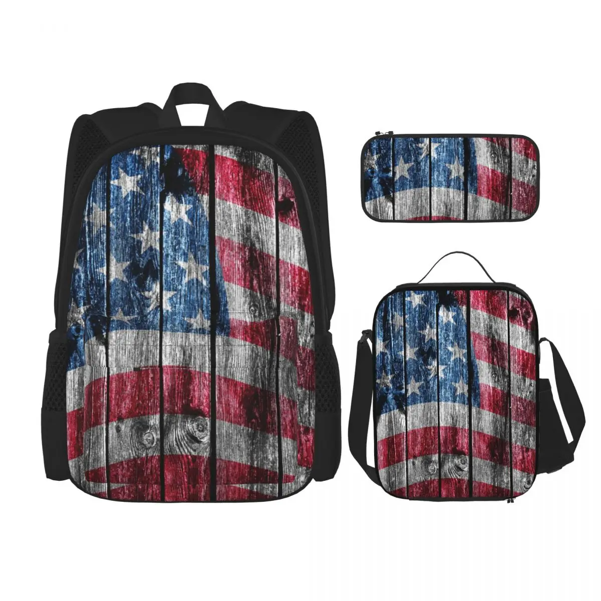 3 Pcs Set Children's Backpacks School Bag for Girls Schoolbags Lunchbox School Child With Pencil Case Wooden USA Flag
3 Pcs Set Children's Backpacks School Bag for Girls Schoolbags Lunchbox School Child With Pencil Case Wooden USA Flag