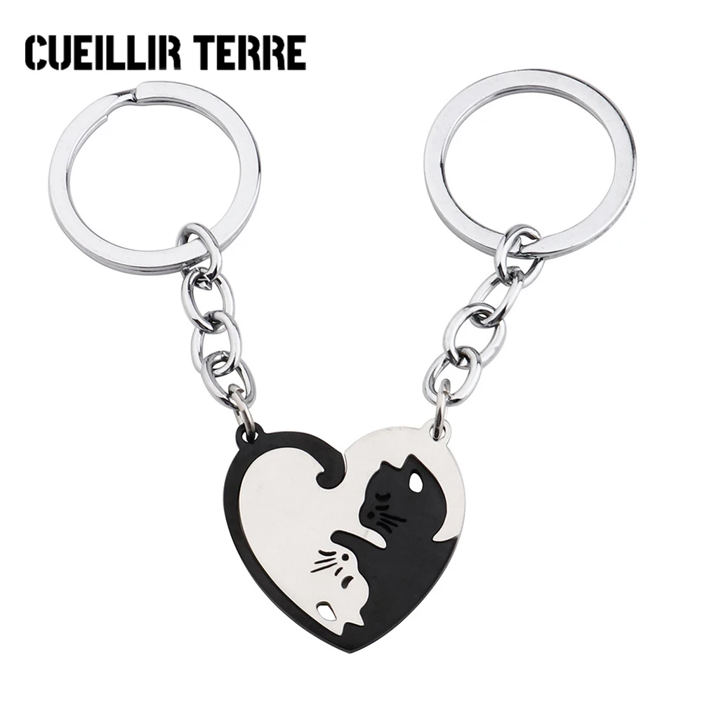 2022 Fashion Stainless Steel Creative Keychain Heart Shaped Cat Stitching Keychain Couple Commemorate Jewelry Boy Gift Key Ring
2022 Fashion Stainless Steel Creative Keychain Heart Shaped Cat Stitching Keychain Couple Commemorate Jewelry Boy Gift Key Ring