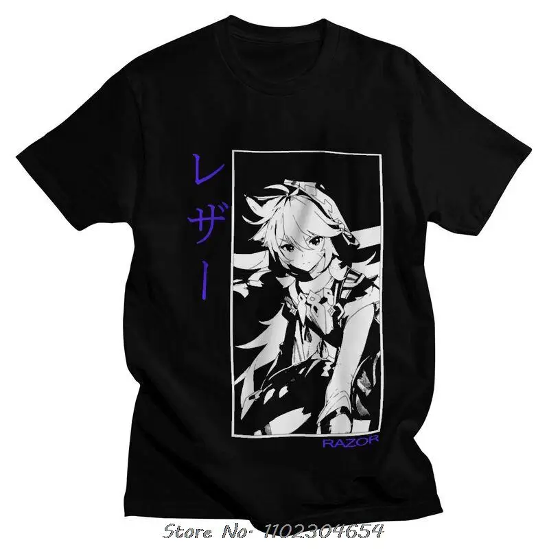 Мужская футболка с принтом бритвы Genshin Impact, футболка с коротким рукавом, стильная футболка из мягкого хлопка с рисунком, уличная одежда
Мужская футболка с принтом бритвы Genshin Impact, футболка с коротким рукавом, стильная футболка из мягкого хлопка с рисунком, уличная одежда