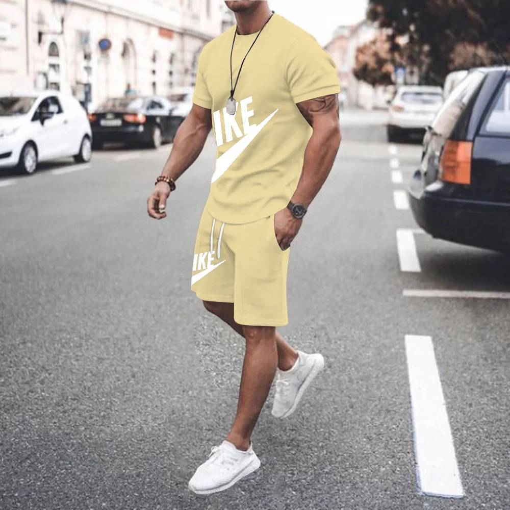 Summer fitness fashion men's casual sportswear oversized sports suit short-sleeved T-shirt + shorts 2-piece set
Summer fitness fashion men's casual sportswear oversized sports suit short-sleeved T-shirt + shorts 2-piece set