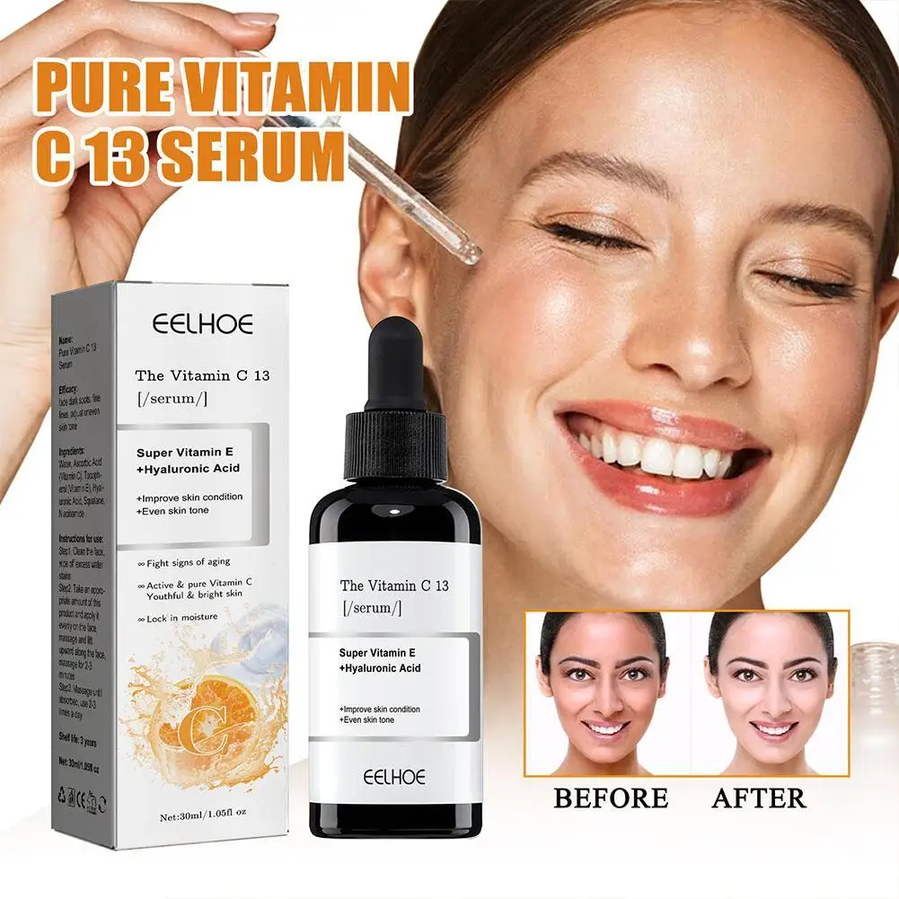 

30ml Vitamin C 13 Face Serum Fade Fine Lines Dark Spots Brighten Face Skin Moisturizing Whitening Anti-Wrinkle Facial Essence
