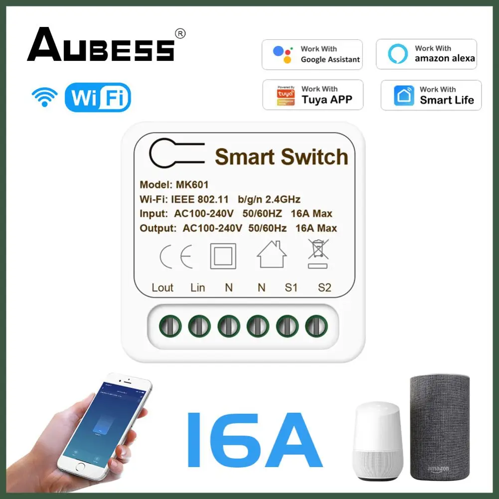 Tuya Smart Wifi Switch Yandex Alice Smart Life App Wireless Switch Alexa Google Home 16A/10A Smart Home DIY Automation Module 
Tuya Smart Wifi Switch Yandex Alice Smart Life App Wireless Switch Alexa Google Home 16A/10A Smart Home DIY Automation Module