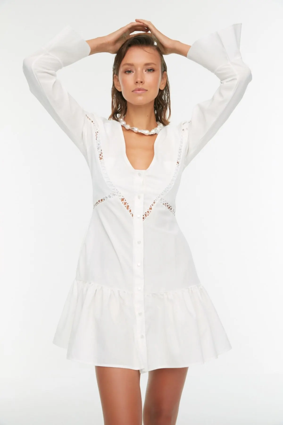 Women's Dress White Long Sleeve Cat Ladder Detailed Elegant Fashion Casual Casual Comfortable Short Sleeve Summer Boho Beach Dress
Women's Dress White Long Sleeve Cat Ladder Detailed Elegant Fashion Casual Casual Comfortable Short Sleeve Summer Boho Beach Dress