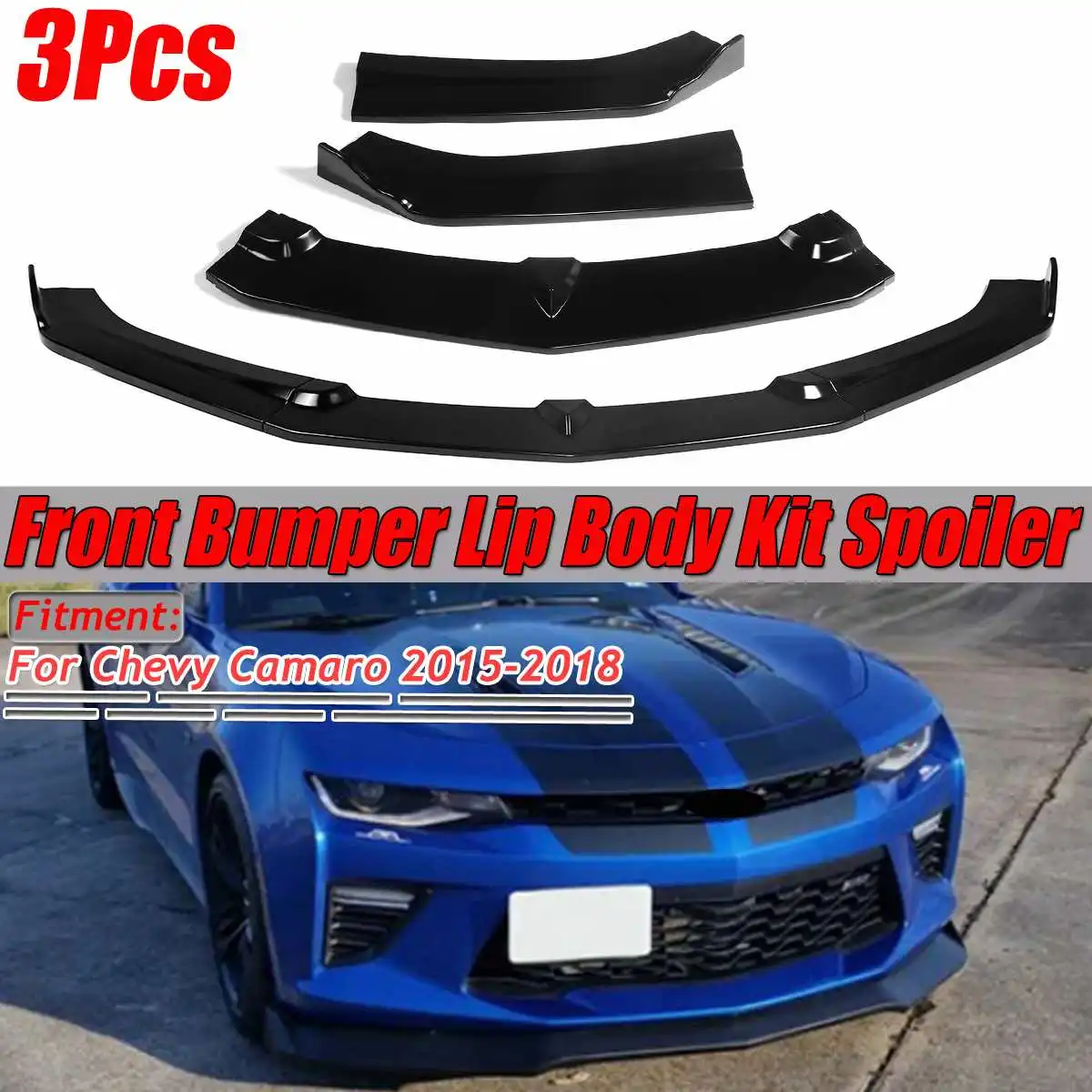 3Pcs Car Front Lip Chin Bumper Spoiler Lip Splitters Body Kit For Chevy For Camaro 2015-2018 Front Bumper Splitter Lip Diffuser
3Pcs Car Front Lip Chin Bumper Spoiler Lip Splitters Body Kit For Chevy For Camaro 2015-2018 Front Bumper Splitter Lip Diffuser