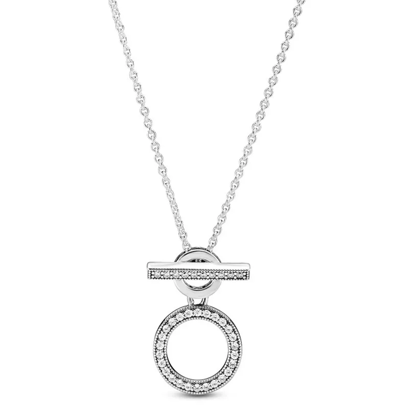 Authentic 925 Sterling Silver Moments Dazzling Double Hoop T-bar With Crystal Necklace For Women Bead Charm Diy Fashion Jewelry
Authentic 925 Sterling Silver Moments Dazzling Double Hoop T-bar With Crystal Necklace For Women Bead Charm Diy Fashion Jewelry