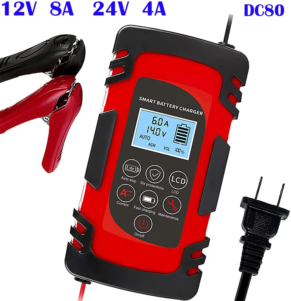 12V 24V Automotive Battery Driving Charger Fast Charging 6A 8A Smart Maintainer Trickle for Car Motorcycle Boat Marine
12V 24V Automotive Battery Driving Charger Fast Charging 6A 8A Smart Maintainer Trickle for Car Motorcycle Boat Marine