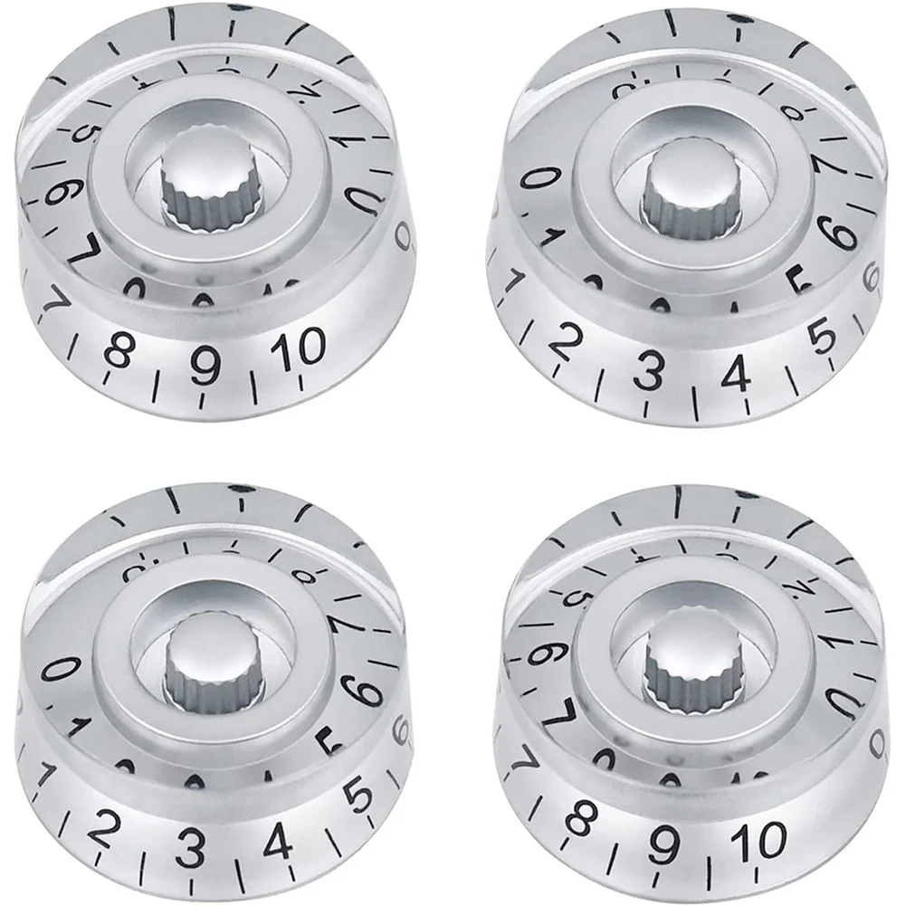 4Pcs Volume Tone Speed Control Knobs for Les Paul LP Style Bass Electric Guitar Parts, Transparent Silver
4Pcs Volume Tone Speed Control Knobs for Les Paul LP Style Bass Electric Guitar Parts, Transparent Silver