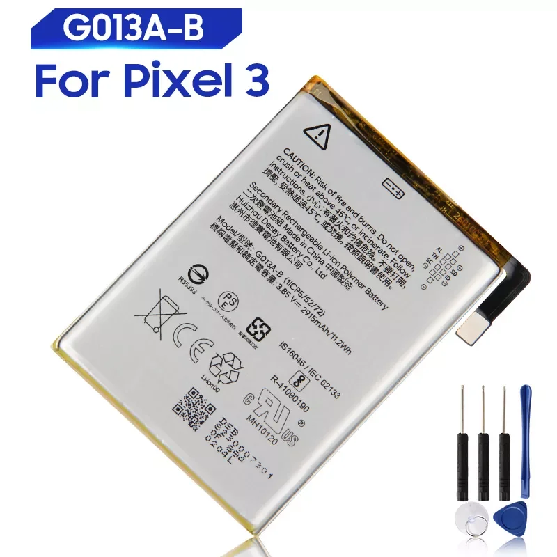 Original Replacement Battery For Google Pixel 3 Pixel3 Pixel 3XL G013A-B G013C-B Genuine Battery 3430mAh 
Original Replacement Battery For Google Pixel 3 Pixel3 Pixel 3XL G013A-B G013C-B Genuine Battery 3430mAh
