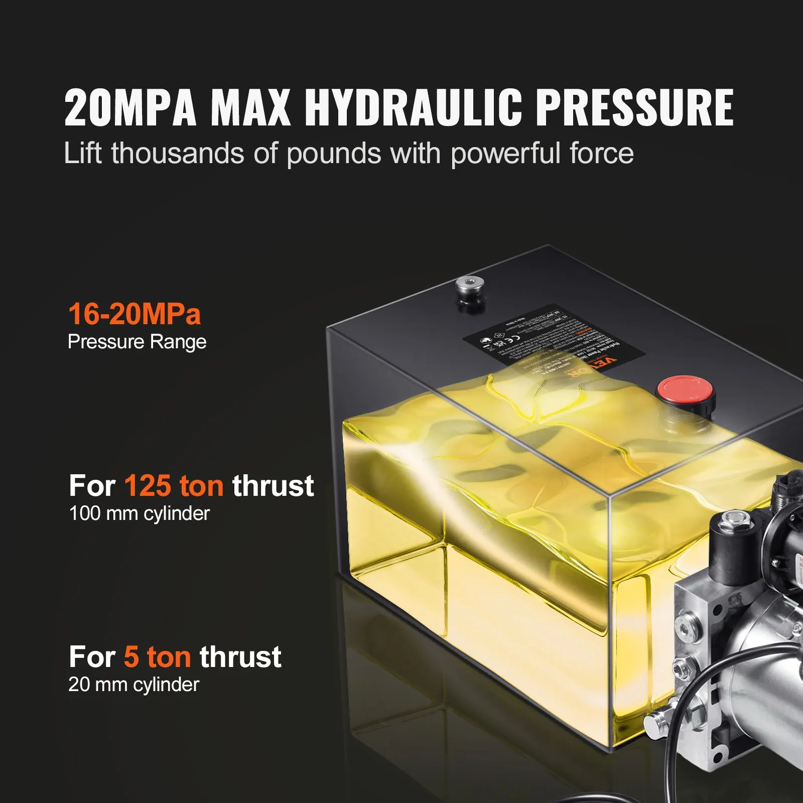 Гидравлический насос сброса на 10 л, гидравлический агрегат одностороннего действия 
Гидравлический насос сброса на 10 л, гидравлический агрегат одностороннего действия