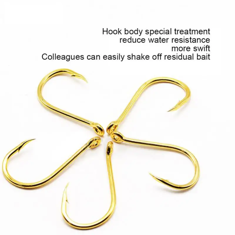 100pcs F22 Gold Sea Fishing Hook Accessories Carp Saltwater Assist Jig Head Fishing Hooks Squid Circle Hooks Fishing Equipment
100pcs F22 Gold Sea Fishing Hook Accessories Carp Saltwater Assist Jig Head Fishing Hooks Squid Circle Hooks Fishing Equipment