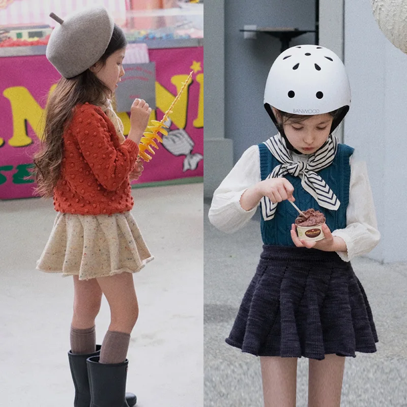 European And American New Women's Clothing Winter Children's Knitted Wool Color Dot Pleated Skirt Girl Baby Skirt
European And American New Women's Clothing Winter Children's Knitted Wool Color Dot Pleated Skirt Girl Baby Skirt