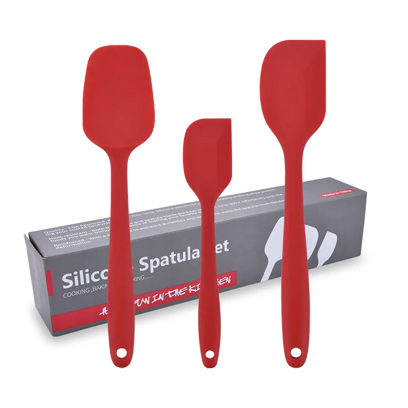 Baking Utensils Food Grade Silicone Scraper Three Piece Baking Set Salad Mixing Large and Small Scraper 
Baking Utensils Food Grade Silicone Scraper Three Piece Baking Set Salad Mixing Large and Small Scraper