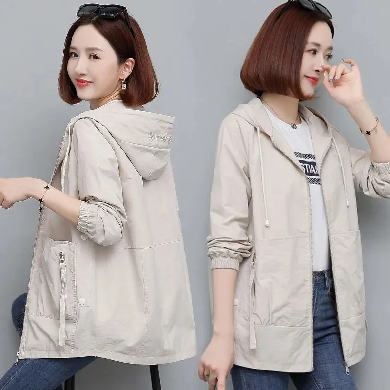 Женская Осенняя ветровка с капюшоном, Повседневная Базовая Свободная куртка, верхняя одежда, 2023
Женская Осенняя ветровка с капюшоном, Повседневная Базовая Свободная куртка, верхняя одежда, 2023