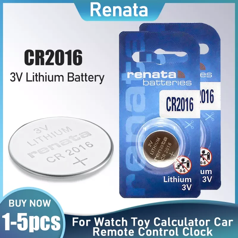 1-5 шт. RENATA CR2016 CR 2016 3 в, литиевая батарейка, Кнопочная монетка для пульта дистанционного управления, игрушечные часы, весы DL2016 ECR2016 GPCR
1-5 шт. RENATA CR2016 CR 2016 3 в, литиевая батарейка, Кнопочная монетка для пульта дистанционного управления, игрушечные часы, весы DL2016 ECR2016 GPCR