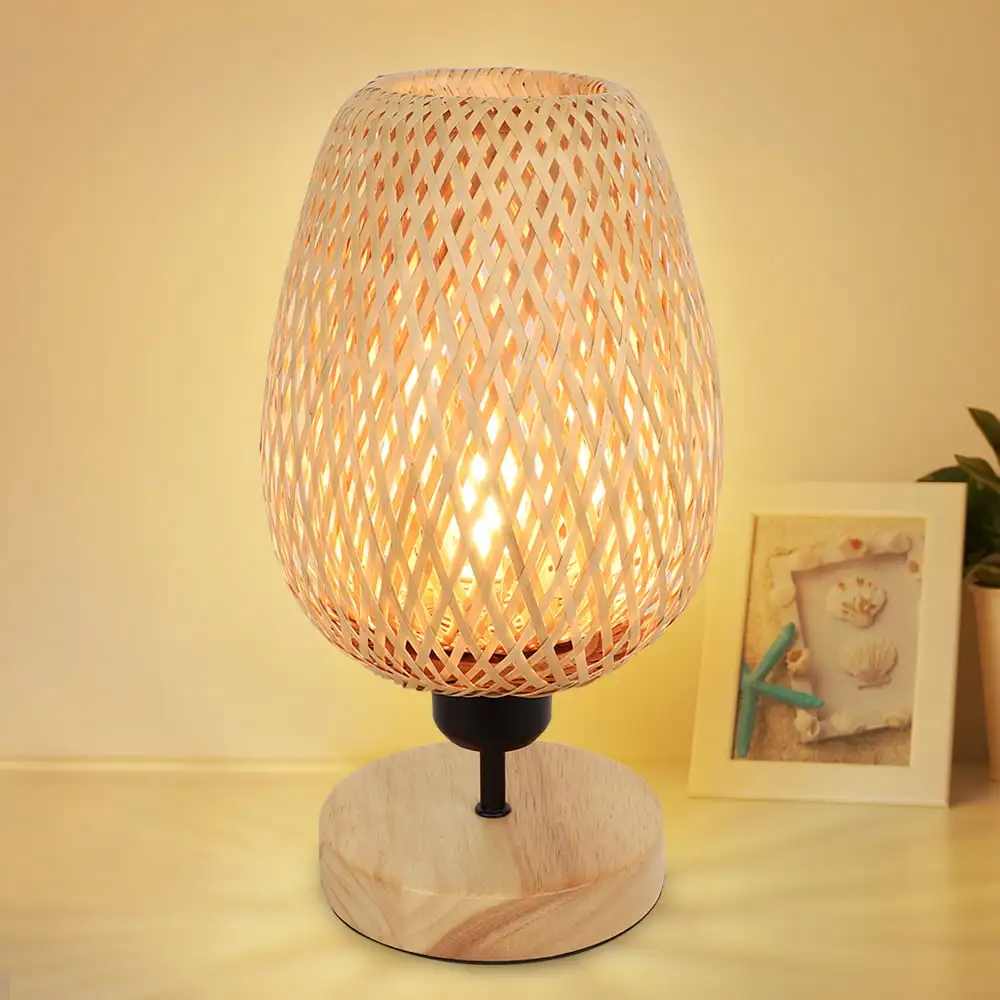 LED Bedside Table Lamp with Solid Wood Base Rattan Table Lamp with Bamboo Lampshade Minimalist Nightstand Desk Lamp for Bedroom
LED Bedside Table Lamp with Solid Wood Base Rattan Table Lamp with Bamboo Lampshade Minimalist Nightstand Desk Lamp for Bedroom