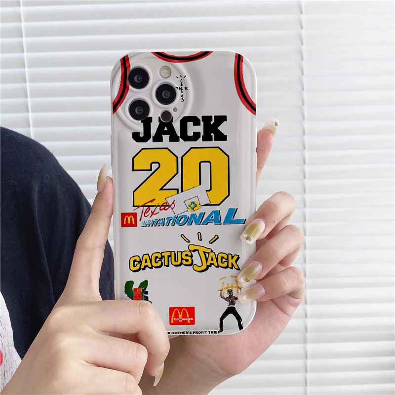 Lens Protection Street trend Brand Cactus Jack Jersey Upholstered Back Air Cushion Phone Case For iPhone 11 12 13 14Pro XR Xsmax 
Lens Protection Street trend Brand Cactus Jack Jersey Upholstered Back Air Cushion Phone Case For iPhone 11 12 13 14Pro XR Xsmax