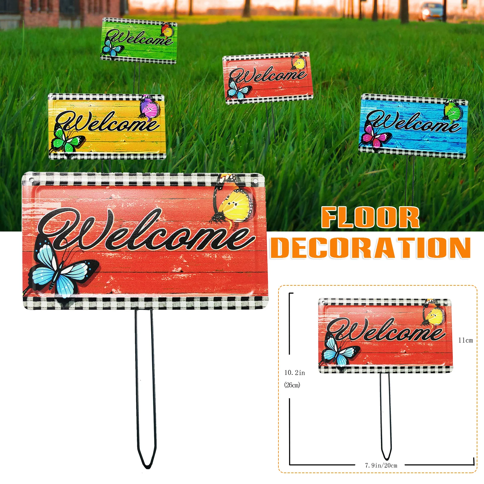 Painted Metal Welcome Sign Personalized Outdoor Landscape Stake for Garden Courtyard Lawn Decor RERI889
Painted Metal Welcome Sign Personalized Outdoor Landscape Stake for Garden Courtyard Lawn Decor RERI889