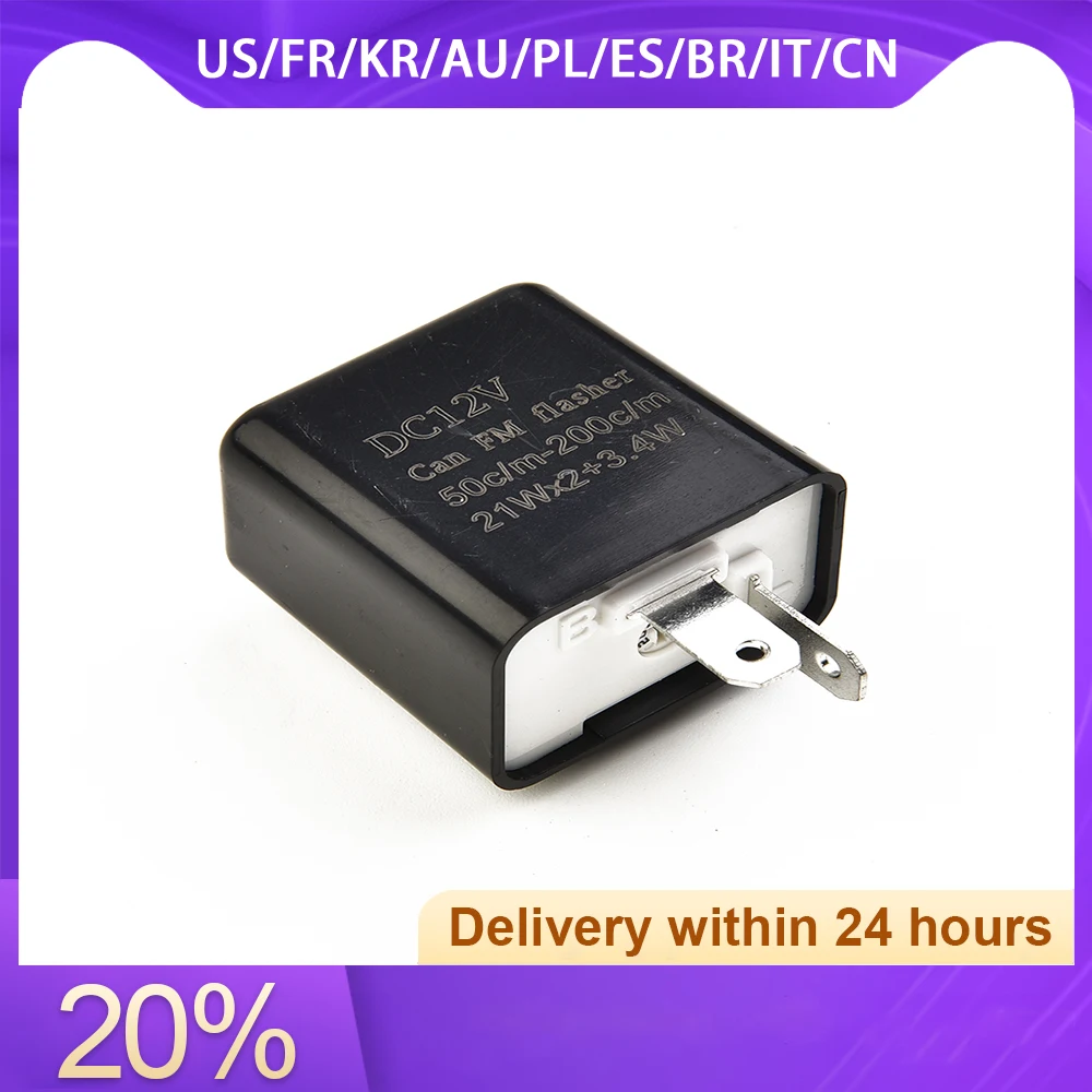 12V 2 Pin Adjustable LED Flasher Relay Universal Auto Motorcycle Turn Signal Light Indicator For Honda Kawasaki Suzuki
12V 2 Pin Adjustable LED Flasher Relay Universal Auto Motorcycle Turn Signal Light Indicator For Honda Kawasaki Suzuki