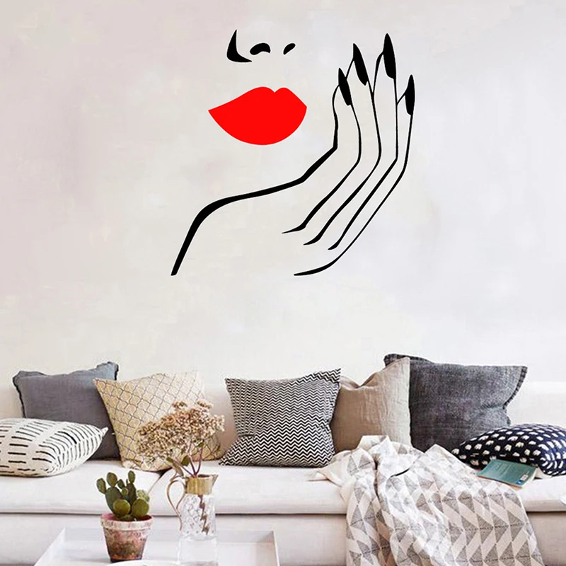 Beauty Salon Fashion Girls Wall Sticker Women Hand Face Lips Makeup Window Decals Interior Home Decor Shop Wallpaper
Beauty Salon Fashion Girls Wall Sticker Women Hand Face Lips Makeup Window Decals Interior Home Decor Shop Wallpaper