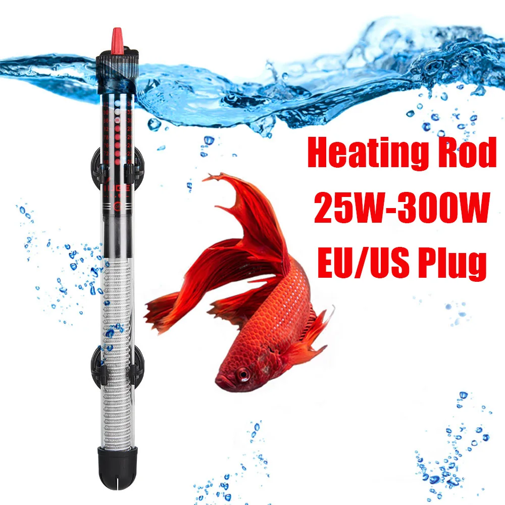 

110v-220v EU US Adjustable Temperature Thermostat Heater Rod Submersible Aquarium Fish Tank Water Heat 25W/50W/100W/200W/300W