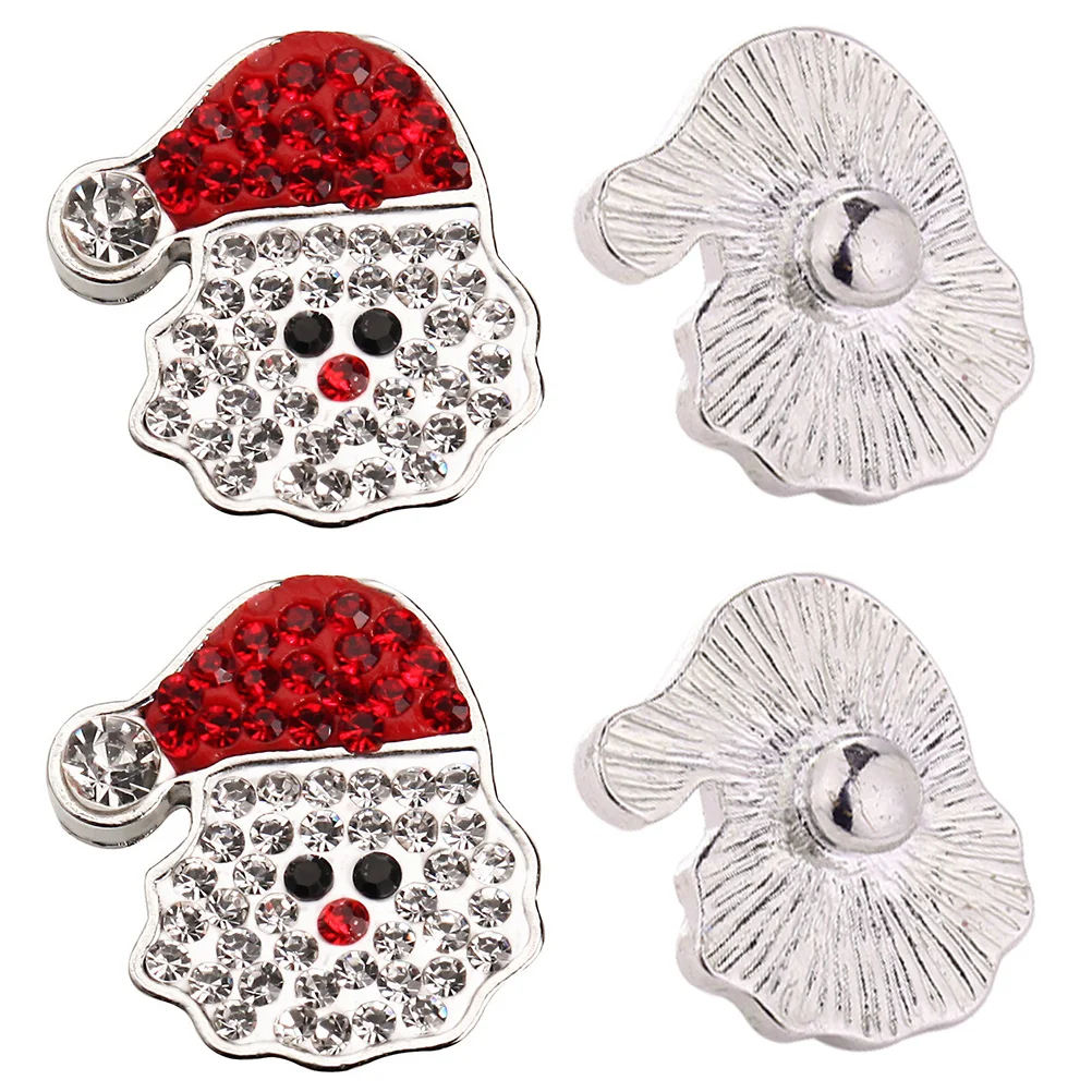 

4 Pcs Christmas Valve Cap Decoration Buttons Handmade Jewelry Brooches Necklace Locket Stem Diamond Bicycle Luminous caps