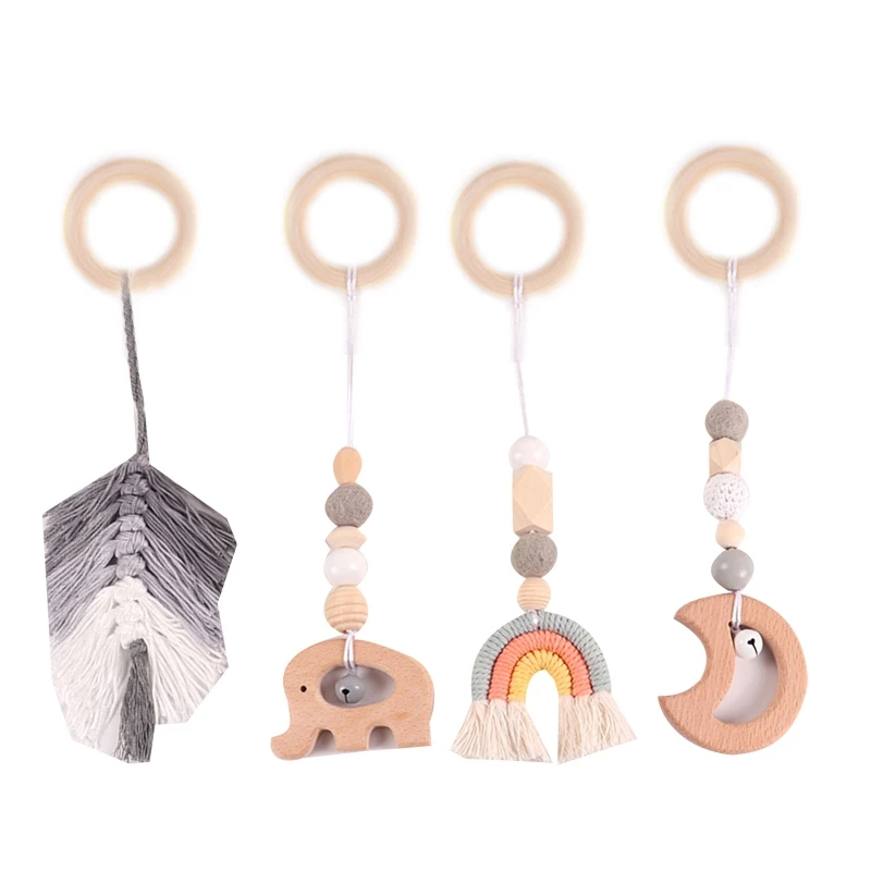 4pcs Newborn Wooden Rattle Teether Baby Play Gym Sensory Toy Hanging Ornament Room Decorations for Birthday Shower Gifts
4pcs Newborn Wooden Rattle Teether Baby Play Gym Sensory Toy Hanging Ornament Room Decorations for Birthday Shower Gifts