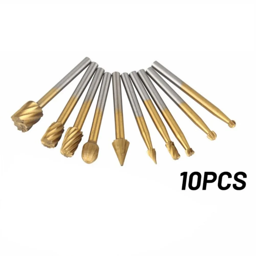 10Pcs/Set Tungsten Carbide Cutting / Carving / Routing Burrs Gold HSS Burrs Rotary Burr Set 1/4 Head 1/8 Shank Die Grinder Bit
10Pcs/Set Tungsten Carbide Cutting / Carving / Routing Burrs Gold HSS Burrs Rotary Burr Set 1/4 Head 1/8 Shank Die Grinder Bit