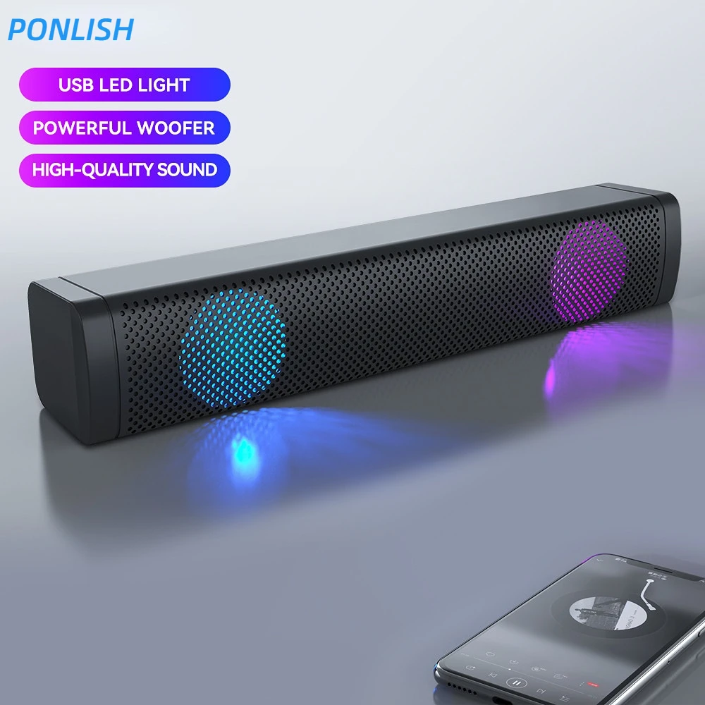 

Ponlish Soundbar Powerful Bluetooth Speaker Wireless Portable HiFi TWS Loudly Subwoofer Bluetooth Home Theater Caixa De Som