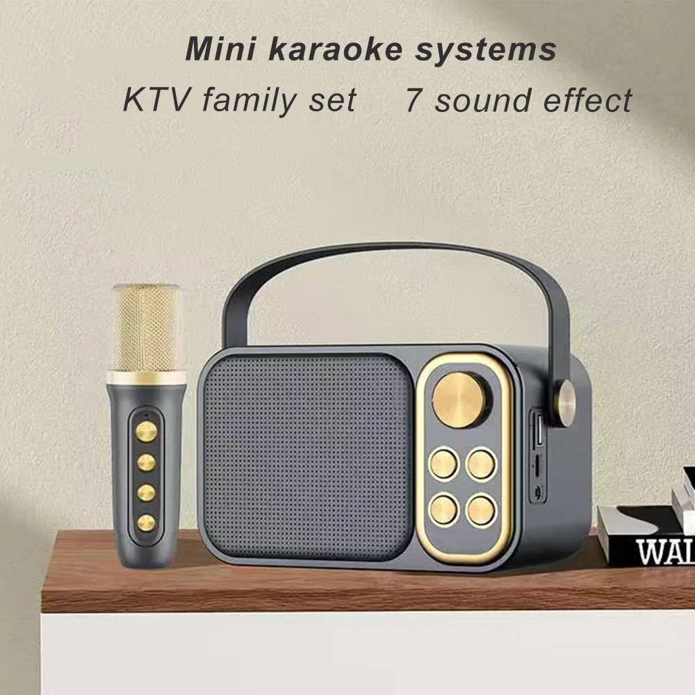 

Мини-караоке Bluetooth-динамик с микрофоном для улицы портативный детский беспроводной KTV-набор с двойным гудком шумоподавление домашний звуковой бокс