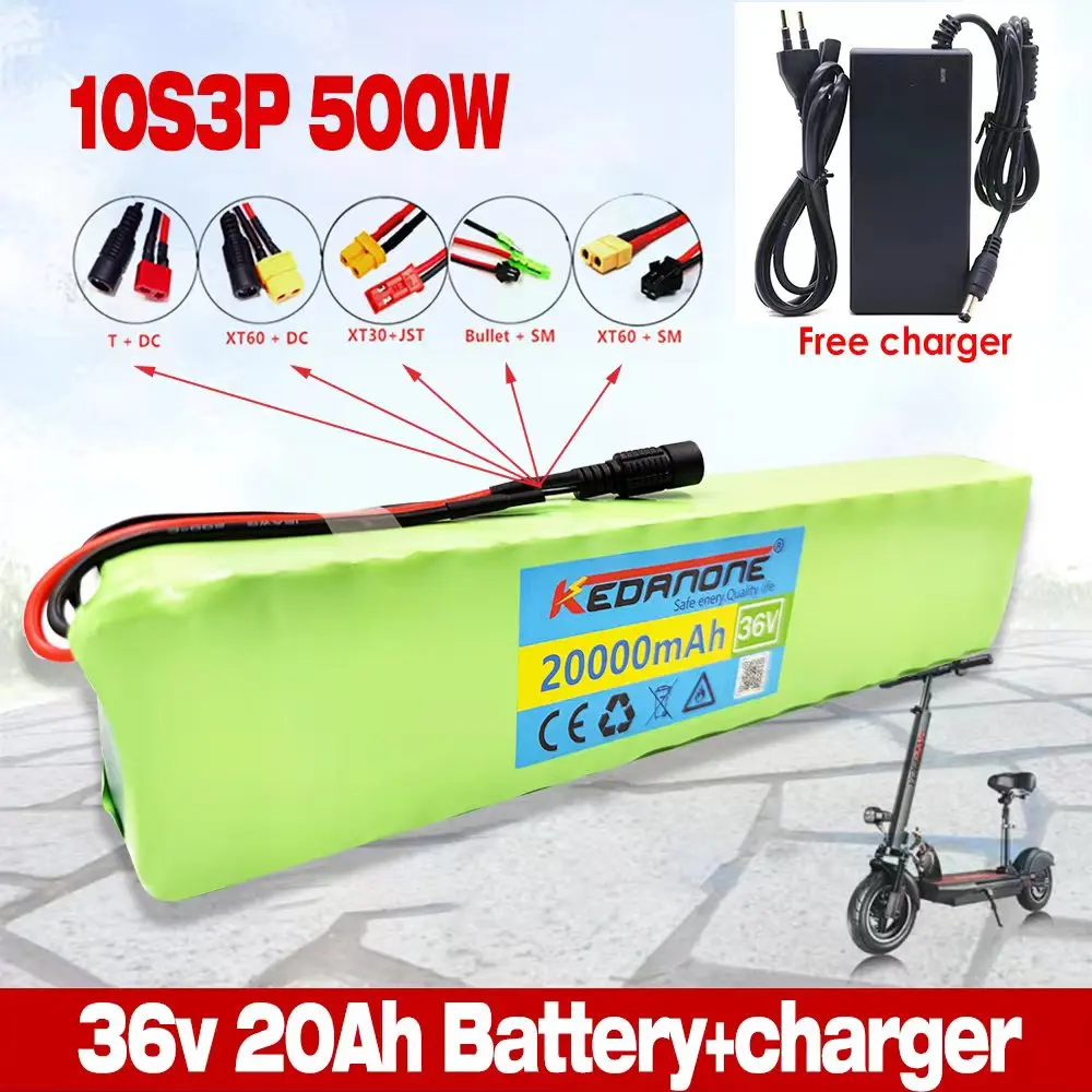 New 18650 10S3P 36V 20Ah Electric Bike Battery Pack for High Power 1000W Electric Scooter Motorcycle Li-ion Battery 42V Charger
New 18650 10S3P 36V 20Ah Electric Bike Battery Pack for High Power 1000W Electric Scooter Motorcycle Li-ion Battery 42V Charger