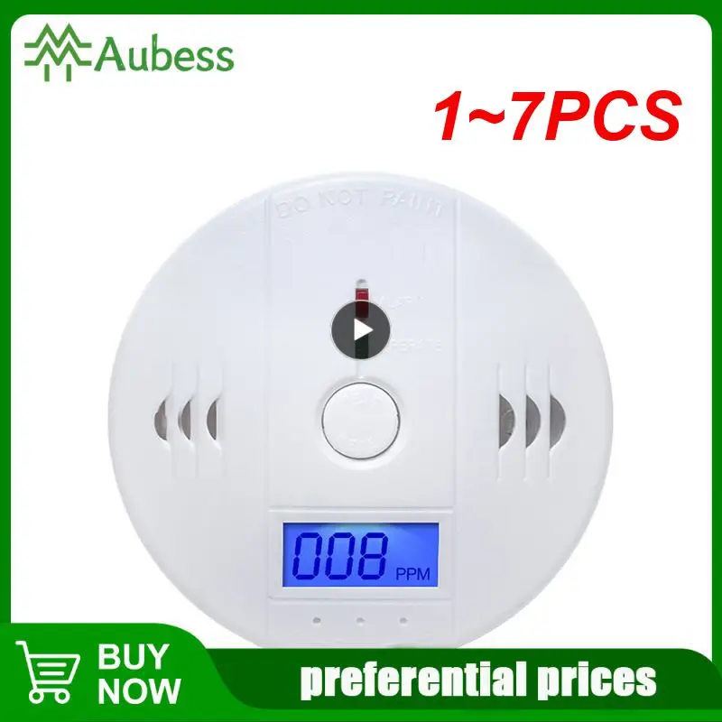 

1~7PCS Sensitive Home CO2 Sensor Detector Wireless CO Carbon Monoxide Poisoning Smoke Gas Sensor Warning Alarm Detector LCD